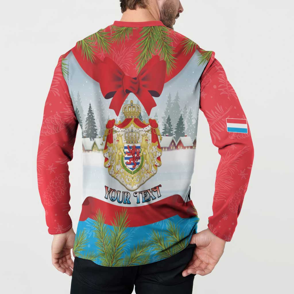 Personalised Luxembourg Christmas Button Sweatshirt Schei Chreschtdeeg 2025 - Wonder Print Shop