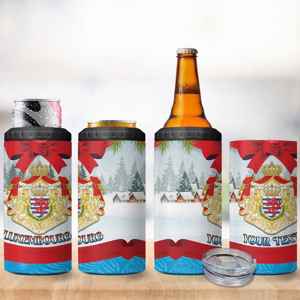 Personalised Luxembourg Christmas 4 in 1 Can Cooler Tumbler Schei Chreschtdeeg 2025 - Wonder Print Shop
