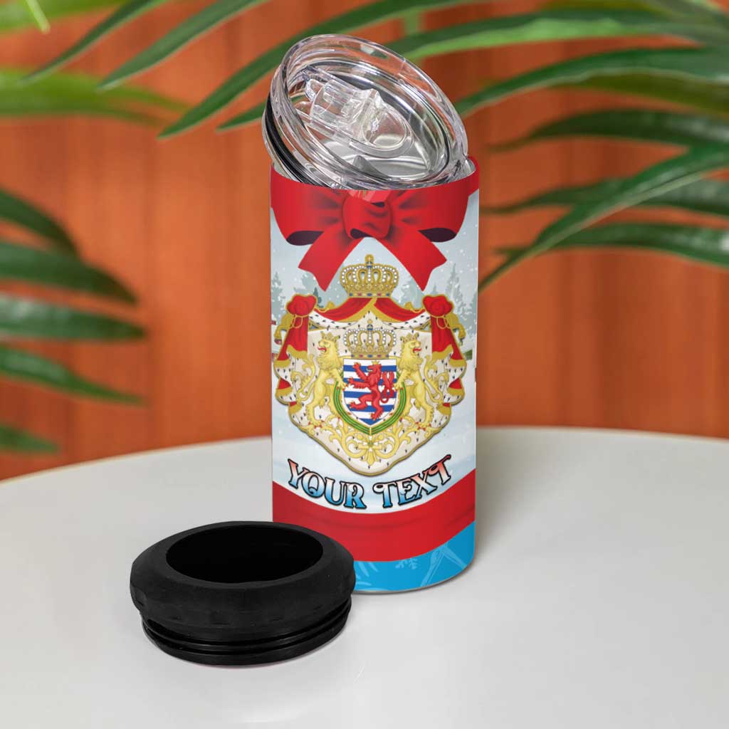 Personalised Luxembourg Christmas 4 in 1 Can Cooler Tumbler Schei Chreschtdeeg 2025 - Wonder Print Shop