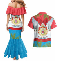 Personalised Luxembourg Christmas Couples Matching Mermaid Dress and Hawaiian Shirt Schei Chreschtdeeg 2025 - Wonder Print Shop