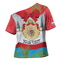 Personalised Luxembourg Christmas Cross Shoulder Shirt Schei Chreschtdeeg 2025 - Wonder Print Shop