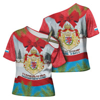 Personalised Luxembourg Christmas Cross Shoulder Shirt Schei Chreschtdeeg 2025 - Wonder Print Shop