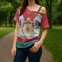 Personalised Luxembourg Christmas Cross Shoulder Shirt Schei Chreschtdeeg 2025 - Wonder Print Shop