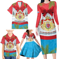 Personalised Luxembourg Christmas Family Matching Long Sleeve Bodycon Dress and Hawaiian Shirt Schei Chreschtdeeg 2025 - Wonder Print Shop