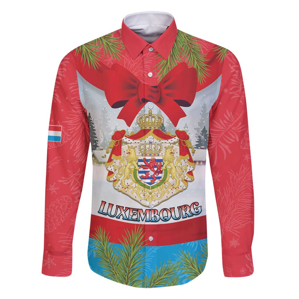 Personalised Luxembourg Christmas Family Matching Long Sleeve Bodycon Dress and Hawaiian Shirt Schei Chreschtdeeg 2025 - Wonder Print Shop