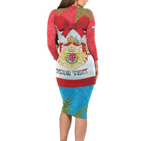 Personalised Luxembourg Christmas Family Matching Long Sleeve Bodycon Dress and Hawaiian Shirt Schei Chreschtdeeg 2025 - Wonder Print Shop