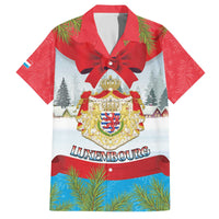 Personalised Luxembourg Christmas Family Matching Off The Shoulder Long Sleeve Dress and Hawaiian Shirt Schei Chreschtdeeg 2025 - Wonder Print Shop