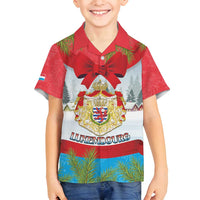 Personalised Luxembourg Christmas Family Matching Off Shoulder Short Dress and Hawaiian Shirt Schei Chreschtdeeg 2025 - Wonder Print Shop