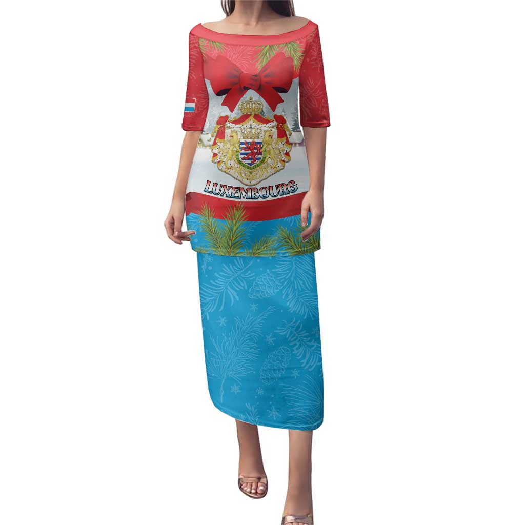 Personalised Luxembourg Christmas Family Matching Puletasi and Hawaiian Shirt Schei Chreschtdeeg 2025 - Wonder Print Shop