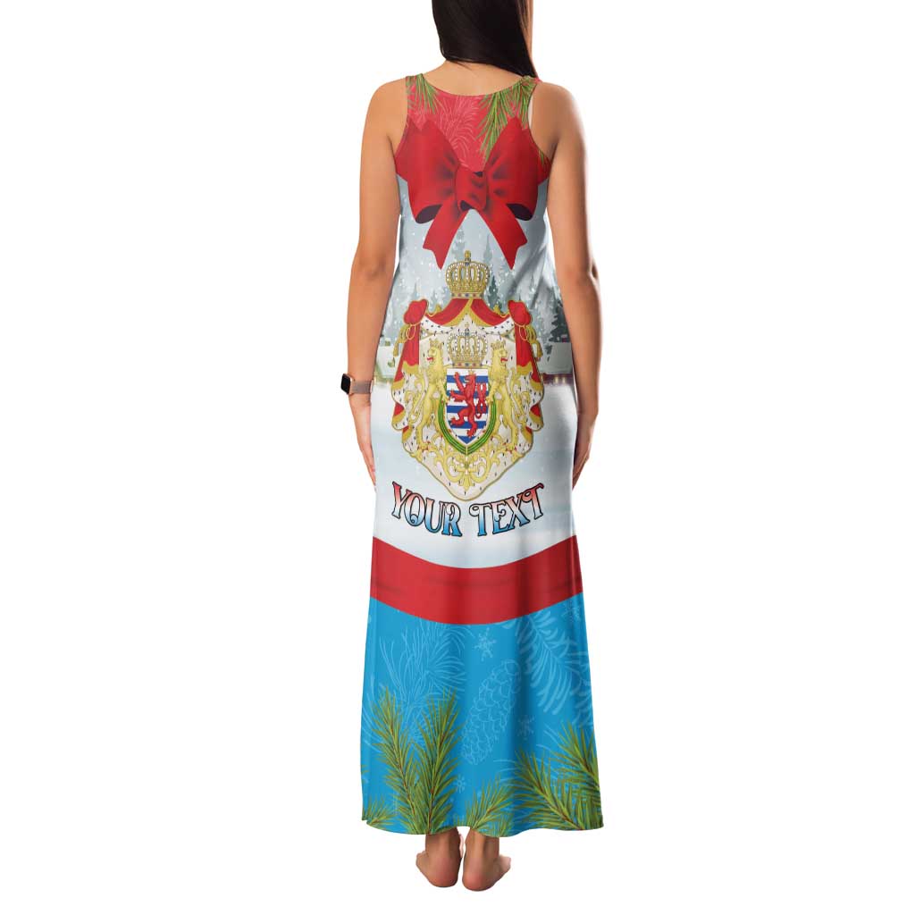 Personalised Luxembourg Christmas Family Matching Tank Maxi Dress and Hawaiian Shirt Schei Chreschtdeeg 2025 - Wonder Print Shop