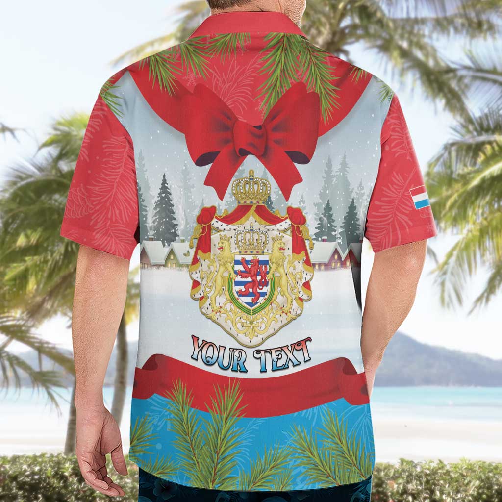 Personalised Luxembourg Christmas Hawaiian Shirt Schei Chreschtdeeg 2025 - Wonder Print Shop
