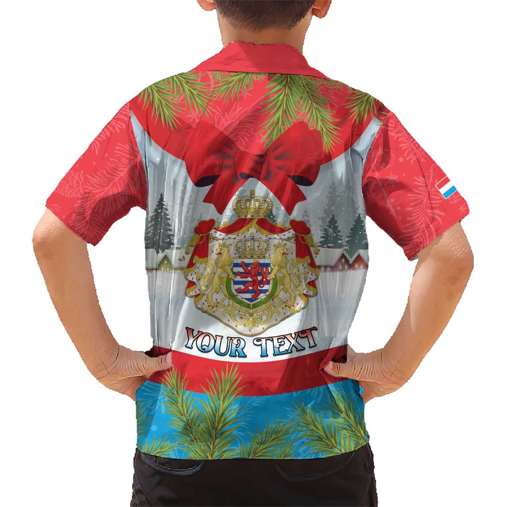 Personalised Luxembourg Christmas Hawaiian Shirt Schei Chreschtdeeg 2025 - Wonder Print Shop