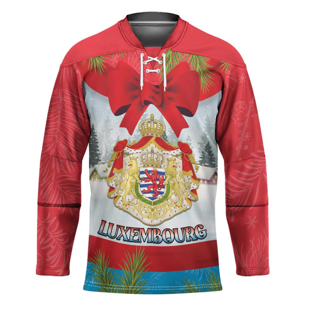 Personalised Luxembourg Christmas Hockey Jersey Schei Chreschtdeeg 2025 - Wonder Print Shop