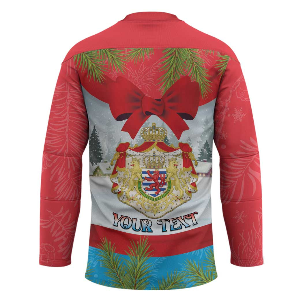 Personalised Luxembourg Christmas Hockey Jersey Schei Chreschtdeeg 2025 - Wonder Print Shop