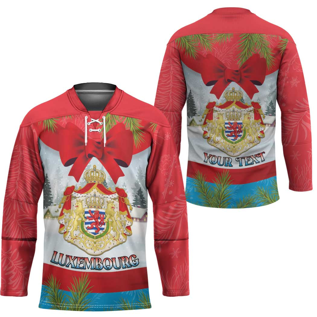 Personalised Luxembourg Christmas Hockey Jersey Schei Chreschtdeeg 2025 - Wonder Print Shop