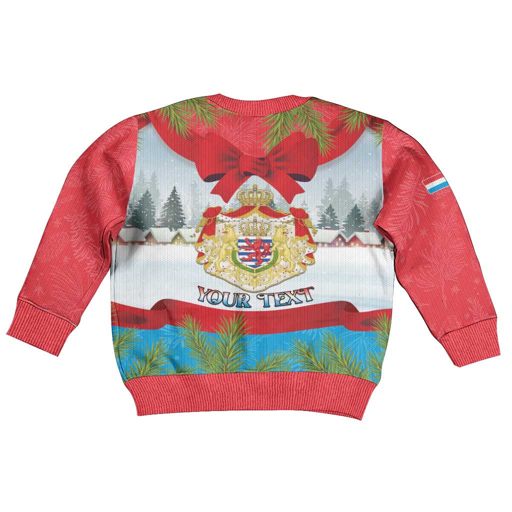 Personalised Luxembourg Christmas Kid Ugly Christmas Sweater Schei Chreschtdeeg 2025 - Wonder Print Shop