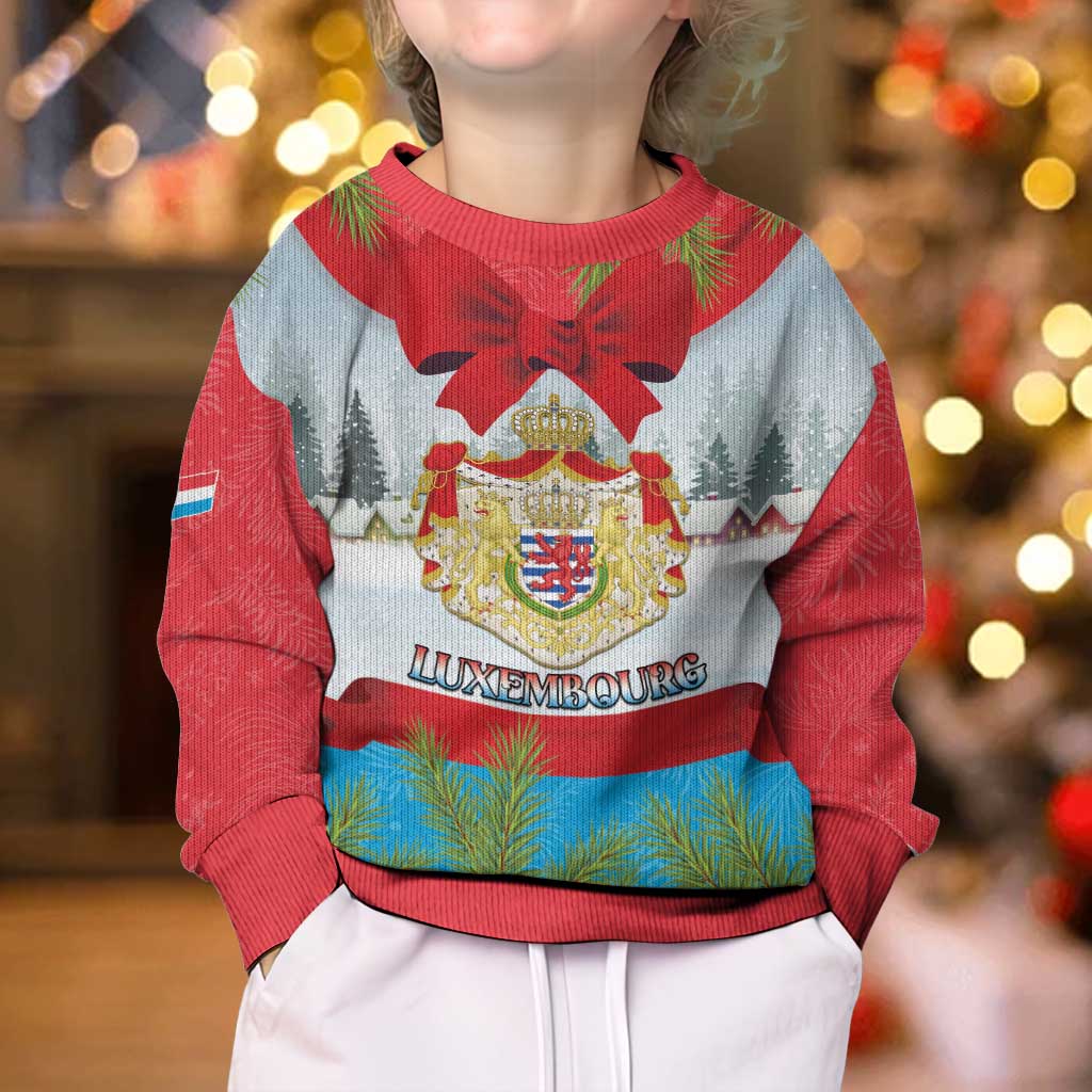 Personalised Luxembourg Christmas Kid Ugly Christmas Sweater Schei Chreschtdeeg 2025 - Wonder Print Shop