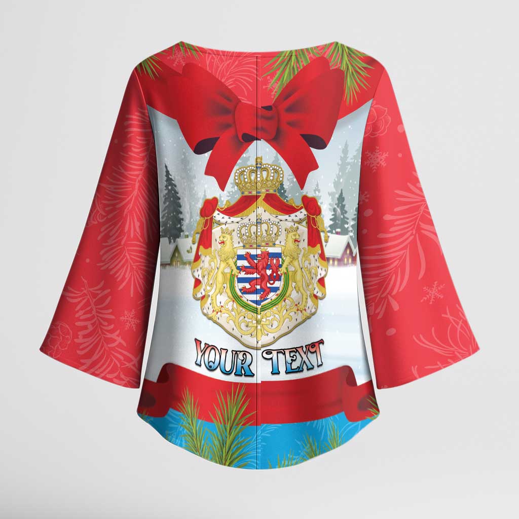 Personalised Luxembourg Christmas Kimono Sleeve Blouse Schei Chreschtdeeg 2025 - Wonder Print Shop