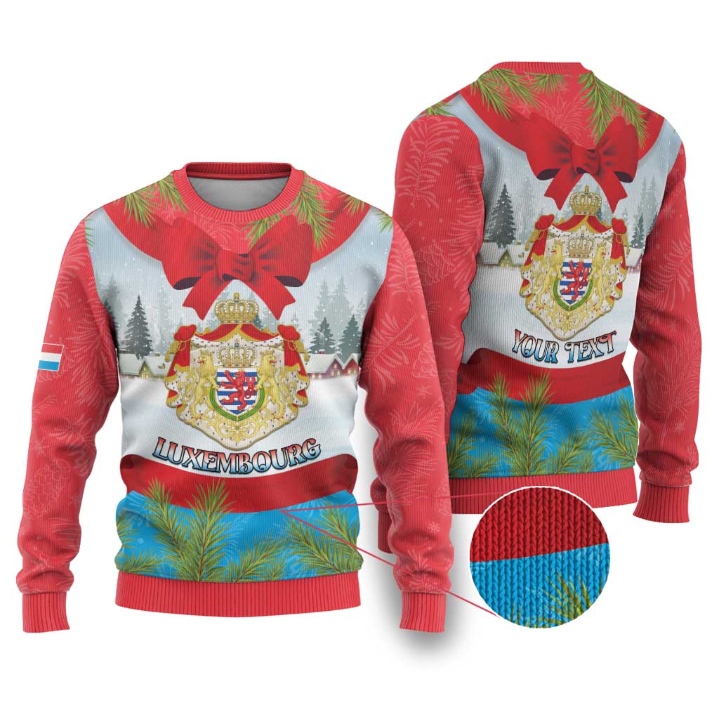 Personalised Luxembourg Christmas Ugly Christmas Sweater Schei Chreschtdeeg 2025 - Wonder Print Shop