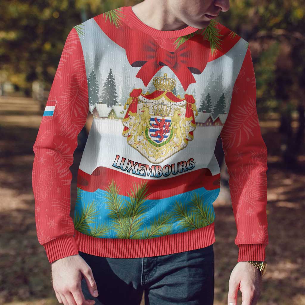 Personalised Luxembourg Christmas Ugly Christmas Sweater Schei Chreschtdeeg 2025 - Wonder Print Shop