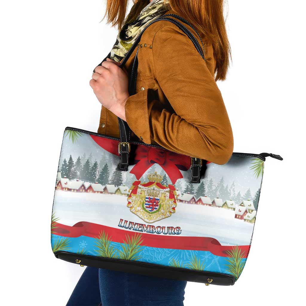 Luxembourg Christmas Leather Tote Bag Schei Chreschtdeeg 2025 - Wonder Print Shop