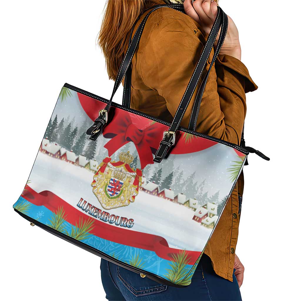 Luxembourg Christmas Leather Tote Bag Schei Chreschtdeeg 2025 - Wonder Print Shop
