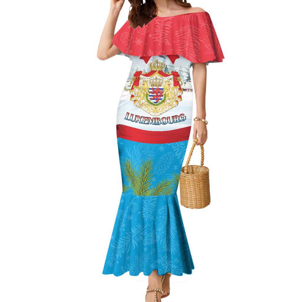 Personalised Luxembourg Christmas Mermaid Dress Schei Chreschtdeeg 2025 - Wonder Print Shop