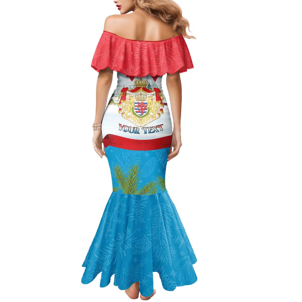 Personalised Luxembourg Christmas Mermaid Dress Schei Chreschtdeeg 2025 - Wonder Print Shop