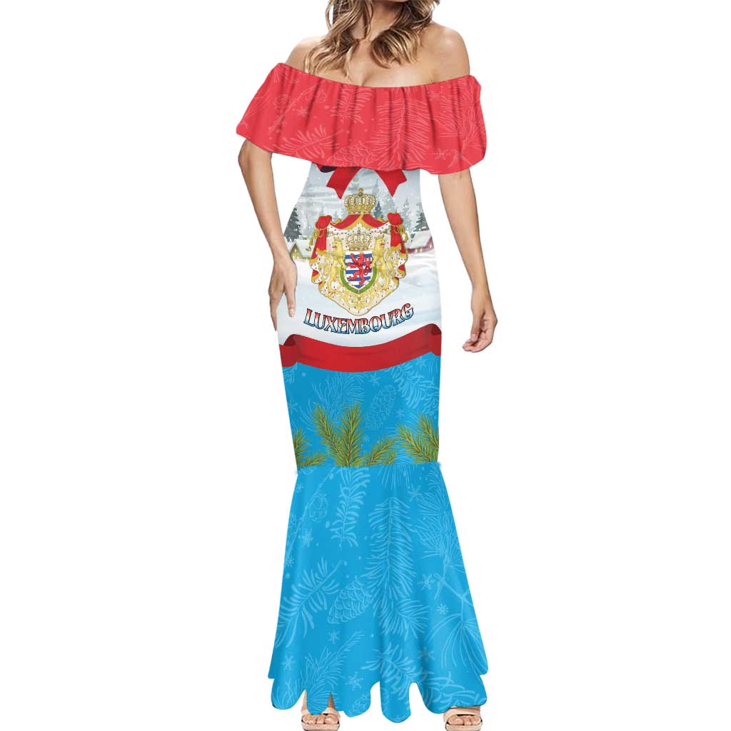 Personalised Luxembourg Christmas Mermaid Dress Schei Chreschtdeeg 2025 - Wonder Print Shop