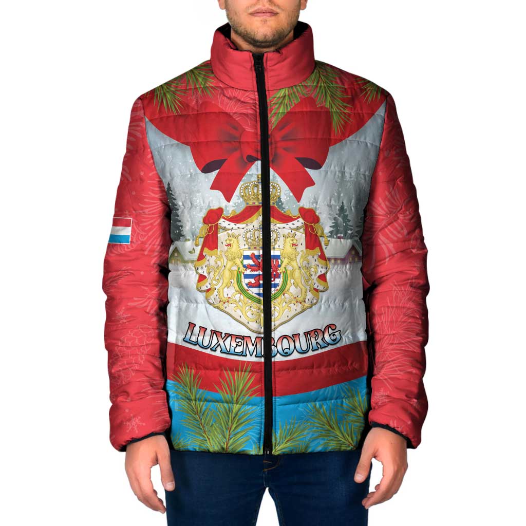 Personalised Luxembourg Christmas Padded Jacket Schei Chreschtdeeg 2025 - Wonder Print Shop