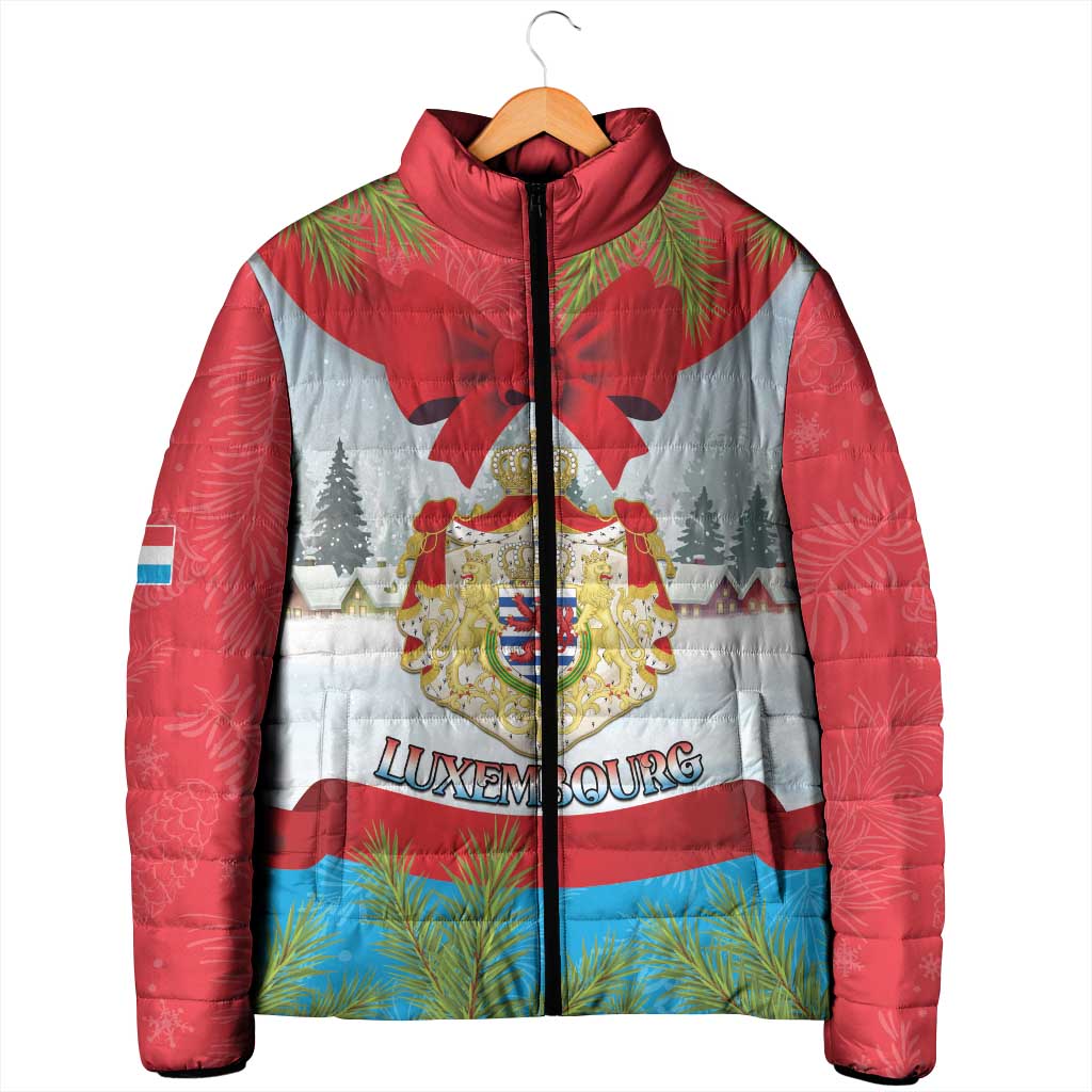 Personalised Luxembourg Christmas Padded Jacket Schei Chreschtdeeg 2025 - Wonder Print Shop
