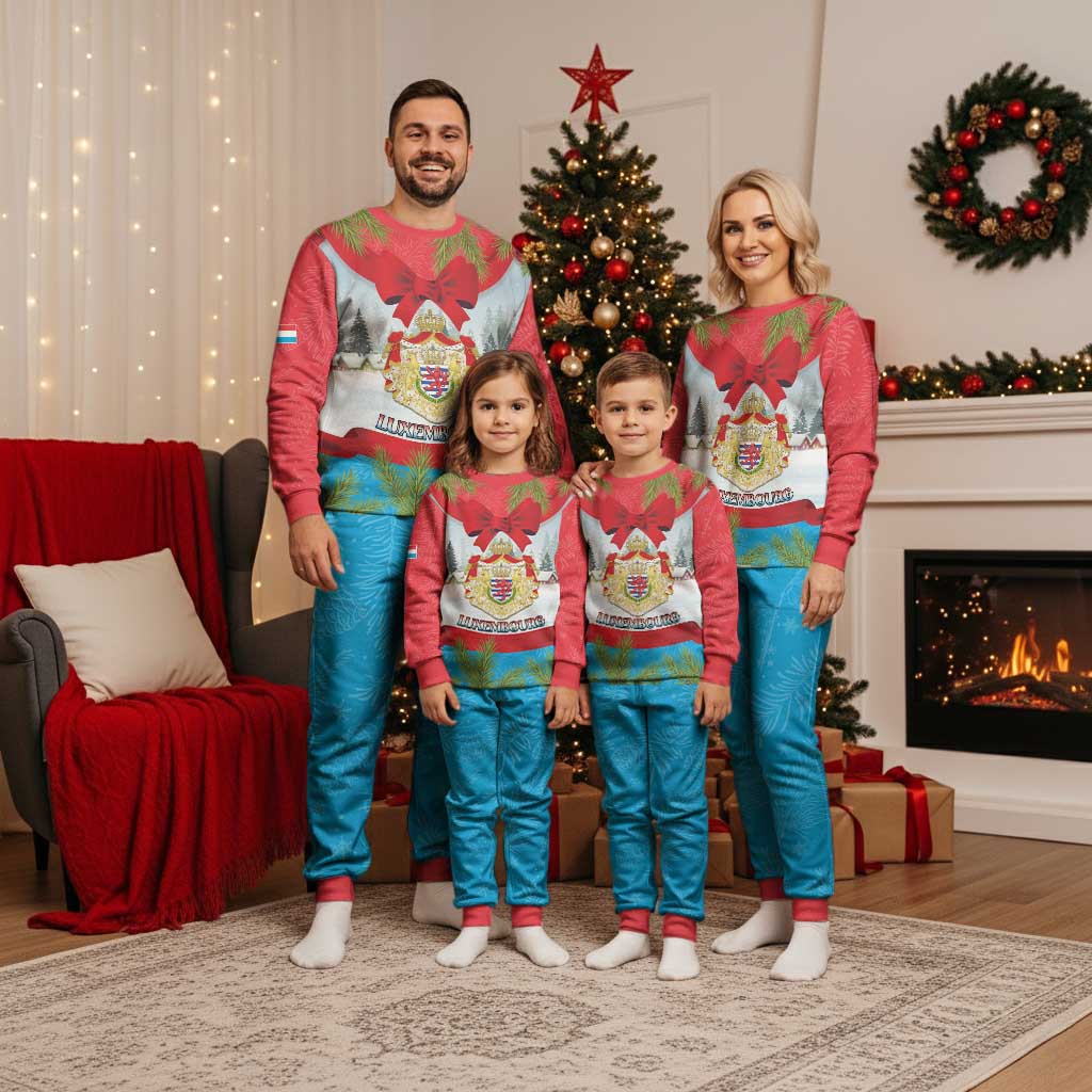 Personalised Luxembourg Christmas Pajama Set Schei Chreschtdeeg 2025 - Wonder Print Shop