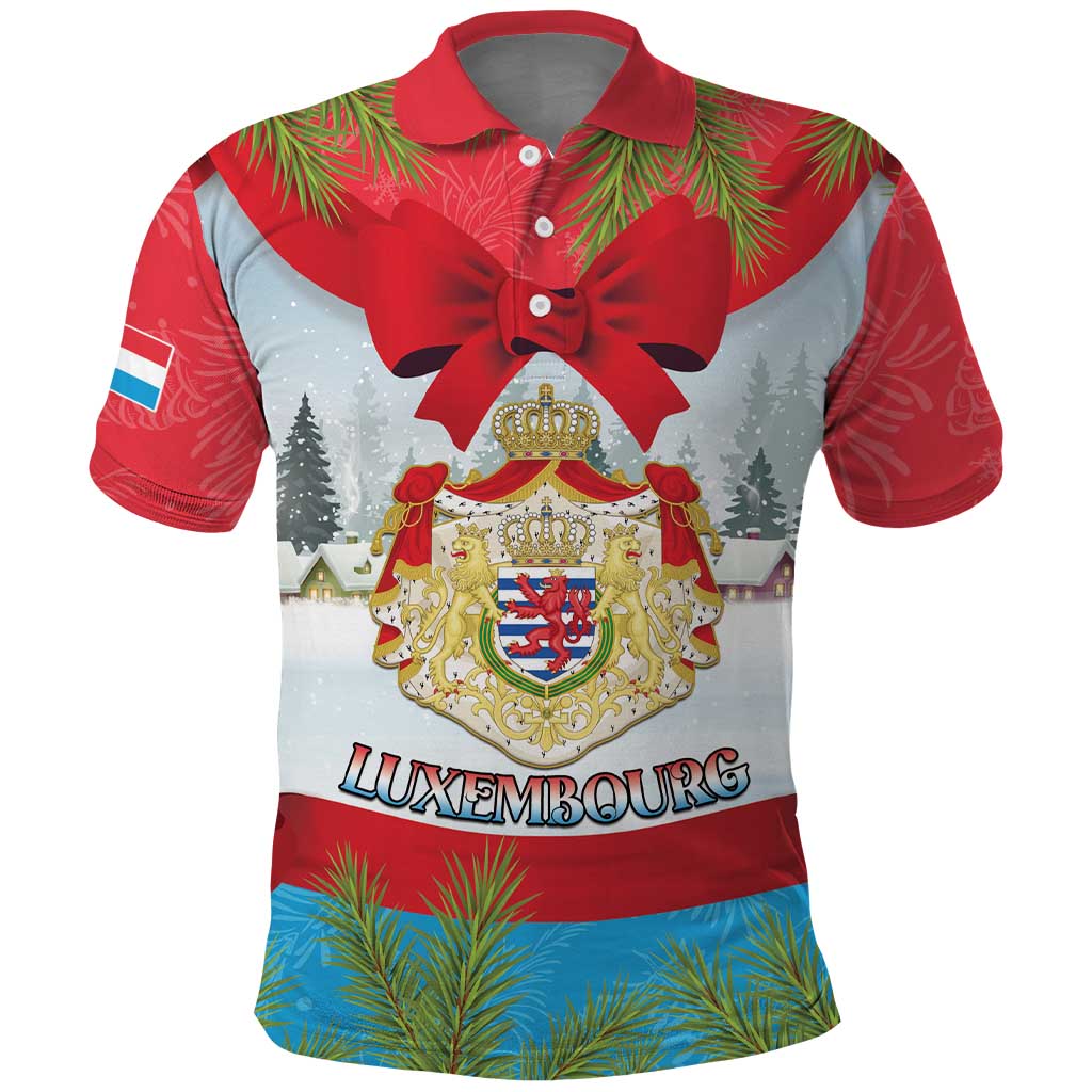 Personalised Luxembourg Christmas Polo Shirt Schei Chreschtdeeg 2025 - Wonder Print Shop