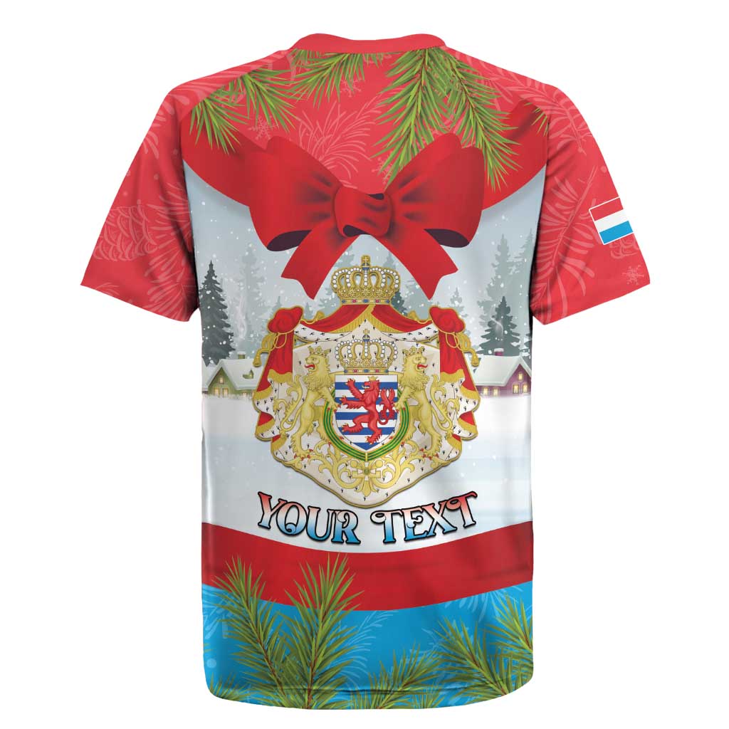 Personalised Luxembourg Christmas Rugby Jersey Schei Chreschtdeeg 2025 - Wonder Print Shop