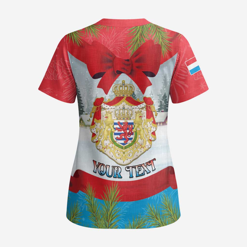 Personalised Luxembourg Christmas Scrub Top Schei Chreschtdeeg 2025 - Wonder Print Shop