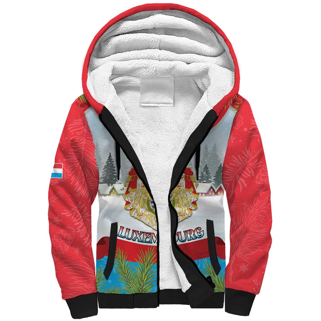 Personalised Luxembourg Christmas Sherpa Hoodie Schei Chreschtdeeg 2025 - Wonder Print Shop