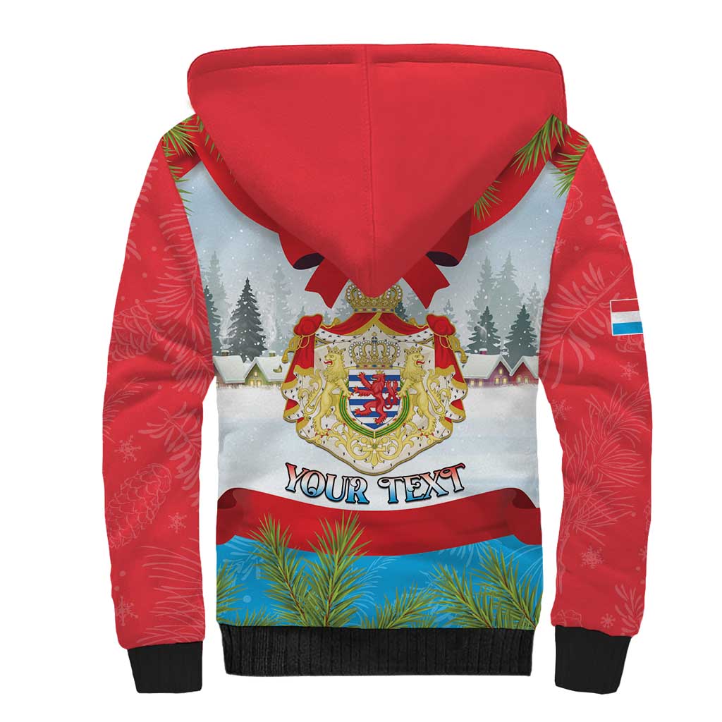 Personalised Luxembourg Christmas Sherpa Hoodie Schei Chreschtdeeg 2025 - Wonder Print Shop
