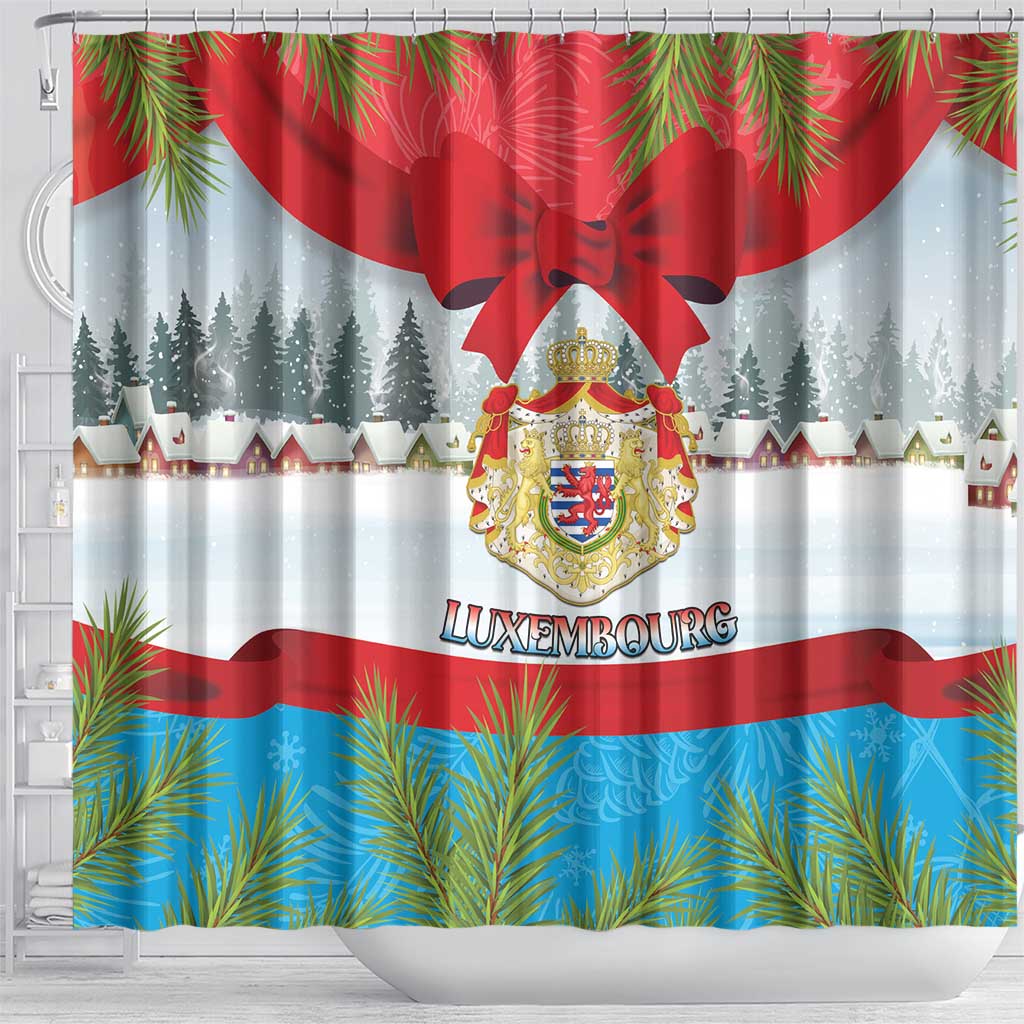 Luxembourg Christmas Shower Curtain Schei Chreschtdeeg 2025 - Wonder Print Shop