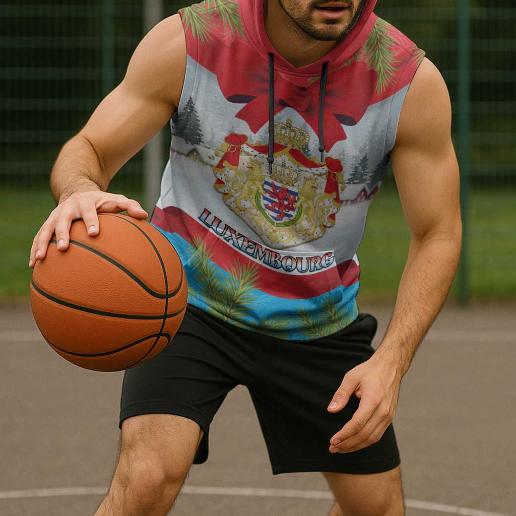 Personalised Luxembourg Christmas Sleeveless Hoodie Schei Chreschtdeeg 2025 - Wonder Print Shop