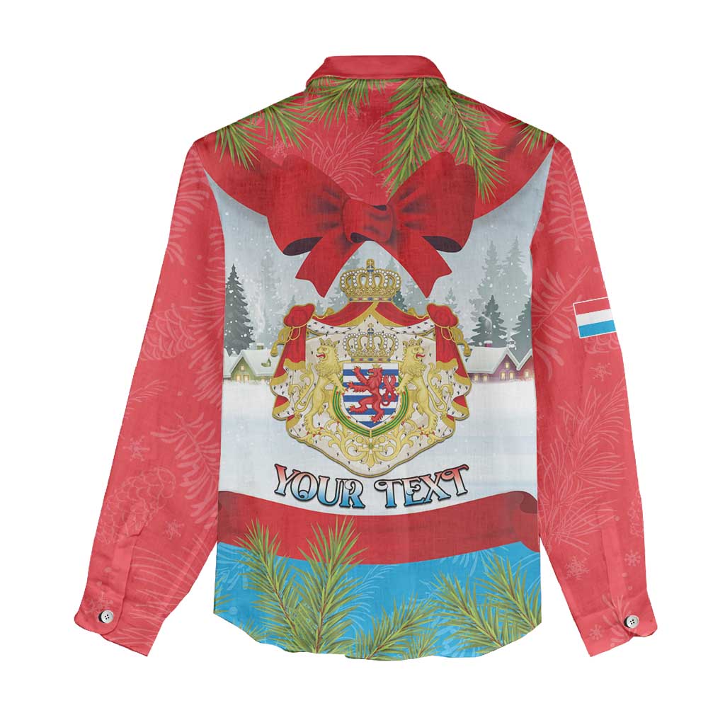 Personalised Luxembourg Christmas Women Casual Shirt Schei Chreschtdeeg 2025 - Wonder Print Shop