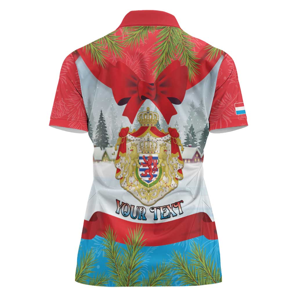 Personalised Luxembourg Christmas Women Polo Shirt Schei Chreschtdeeg 2025 - Wonder Print Shop