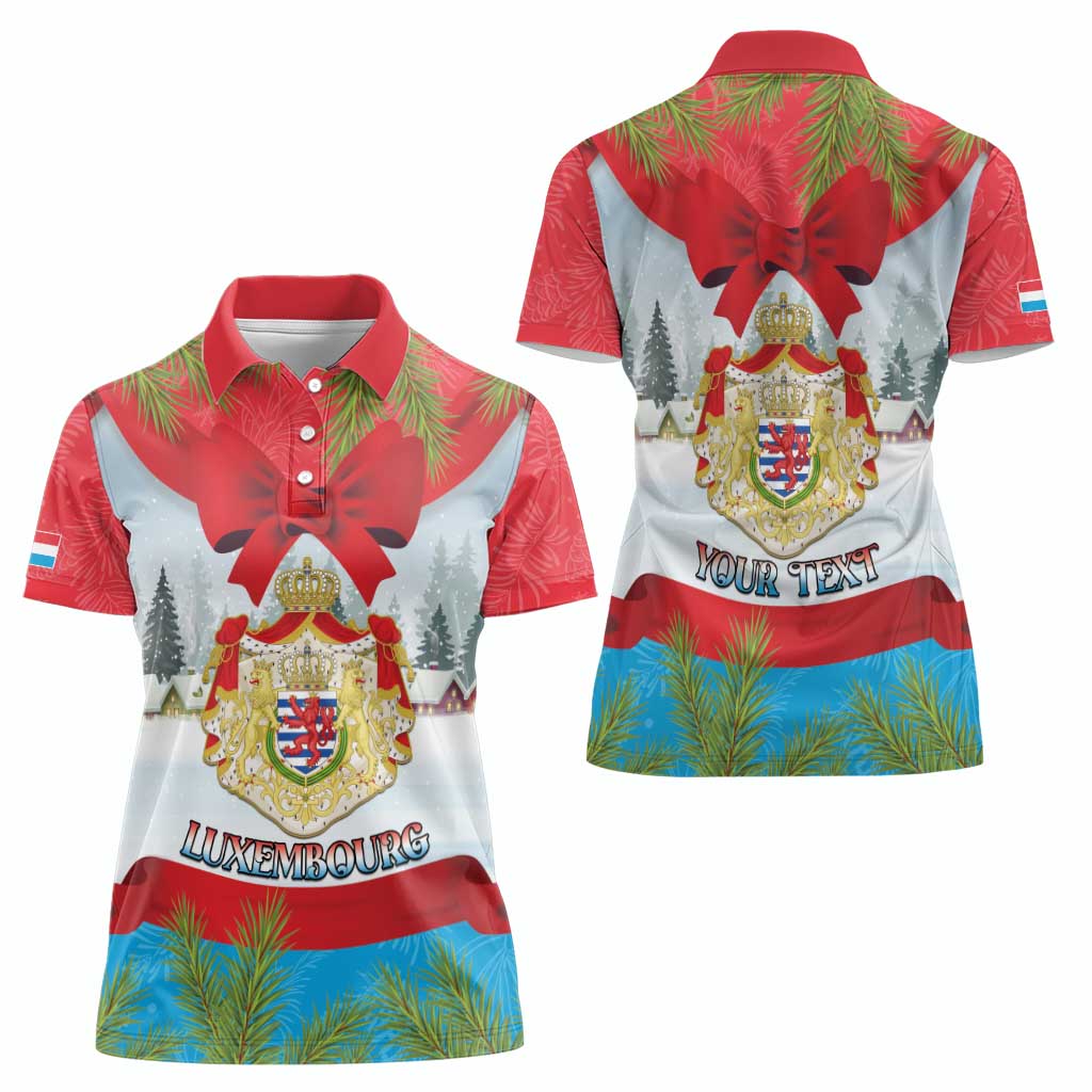 Personalised Luxembourg Christmas Women Polo Shirt Schei Chreschtdeeg 2025 - Wonder Print Shop