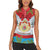 Personalised Luxembourg Christmas Women Sleeveless Polo Shirt Schei Chreschtdeeg 2025 - Wonder Print Shop