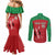 Custom Athletics Kenya Couples Matching Mermaid Dress and Long Sleeve Button Shirt Kenyan Runner