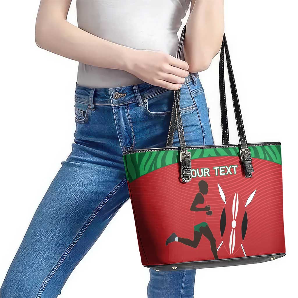 Custom Athletics Kenya Leather Tote Bag Kenyan Runner - Wonder Print Shop