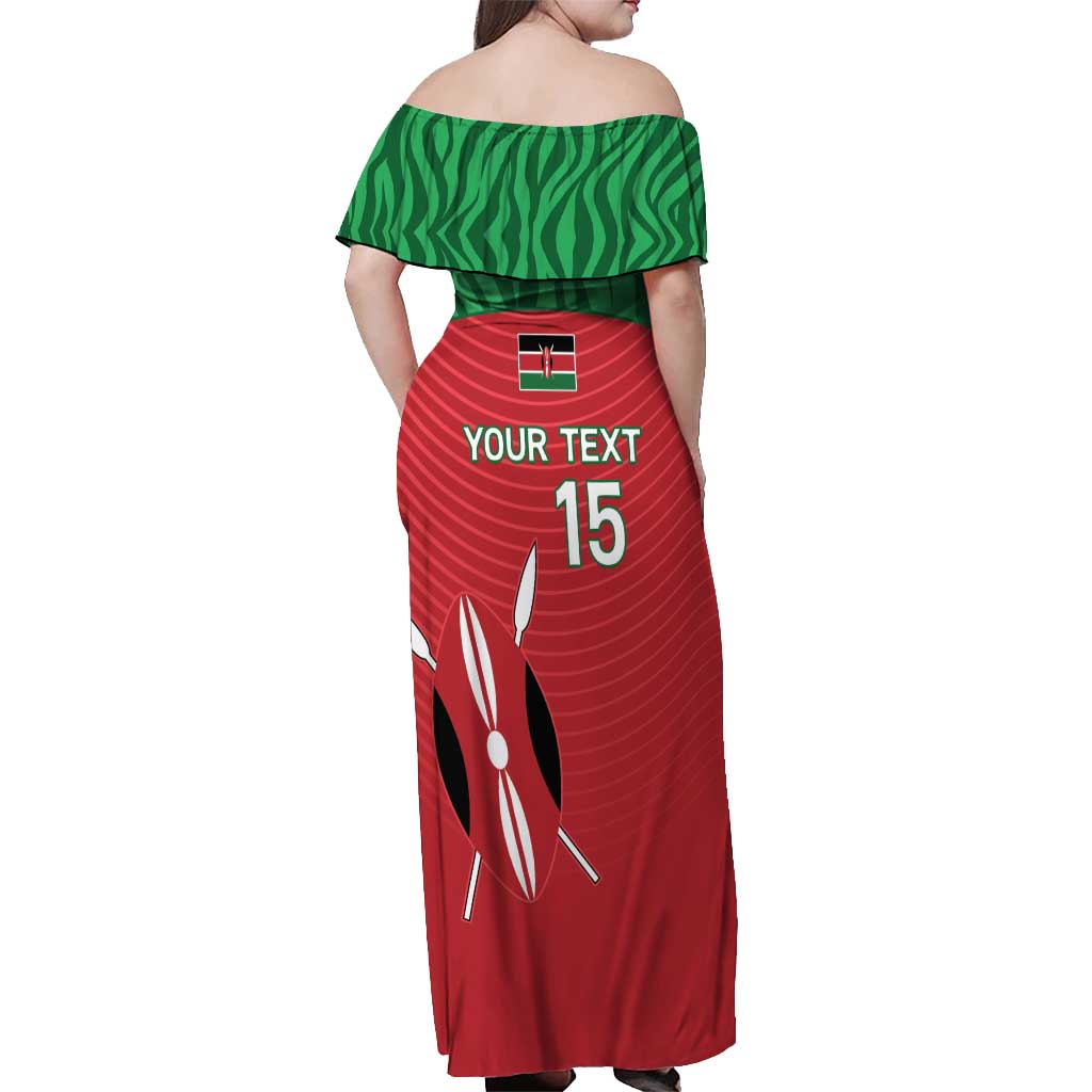 Custom Athletics Kenya Off Shoulder Maxi Dress Kenyan Runner - Wonder Print Shop