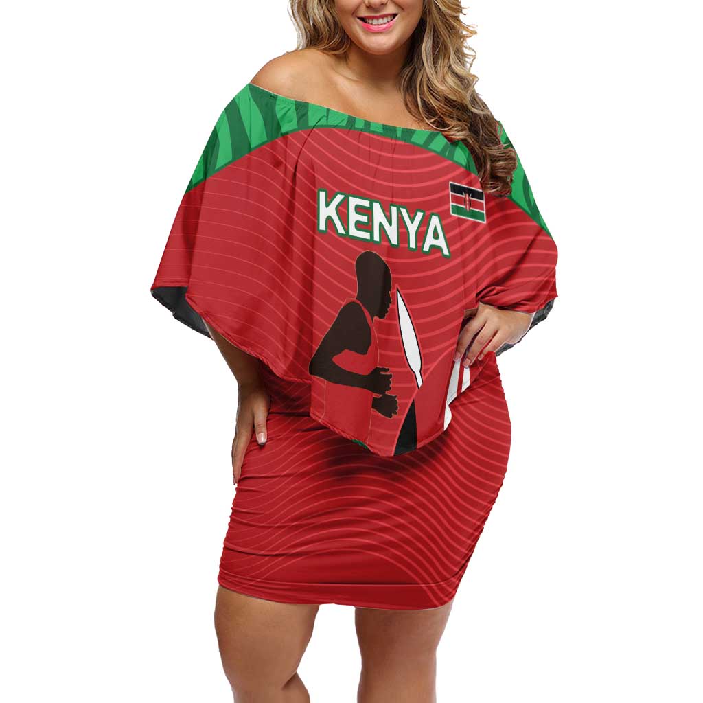Custom Athletics Kenya Off Shoulder Short Dress Kenyan Runner - Wonder Print Shop
