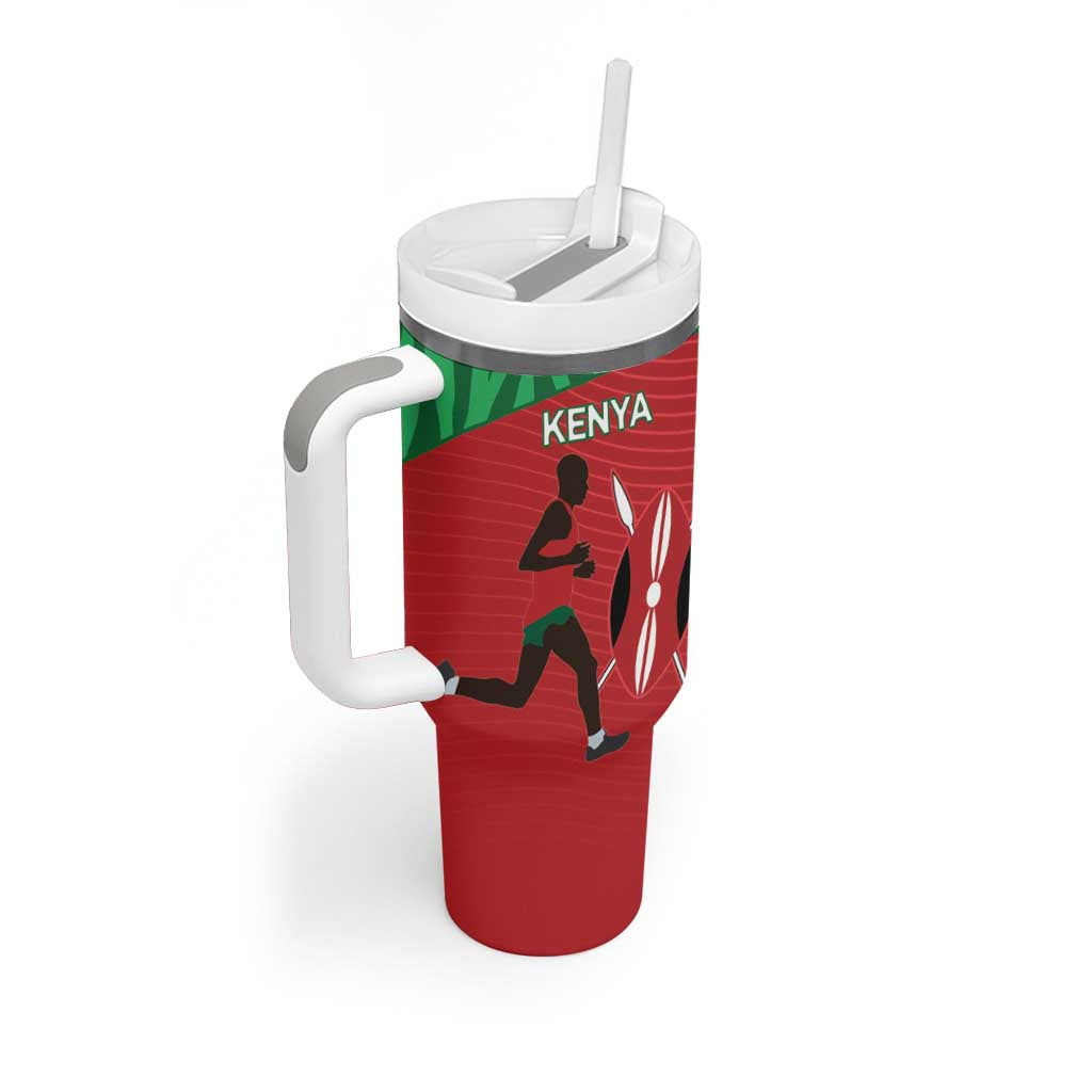 Custom Athletics Kenya Tumbler With Handle Kenyan Runner - Wonder Print Shop