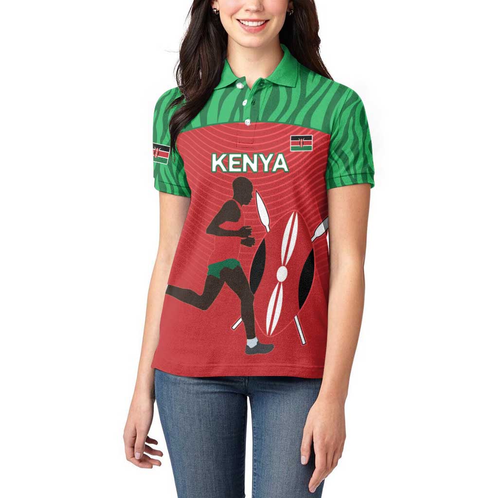 Custom Athletics Kenya Women Polo Shirt Kenyan Runner - Wonder Print Shop