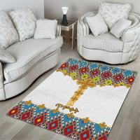 Ethiopian Epiphany Area Rug Cross Mix Tilet Pattern - Wonder Print Shop